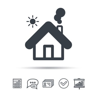 Ev simgesini. Ev bina oturum.