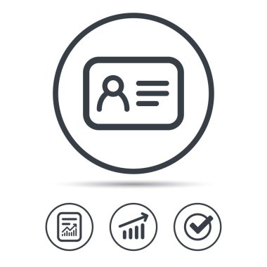 Kimlik kartı simgesi. Kişisel kimlik belgesi.