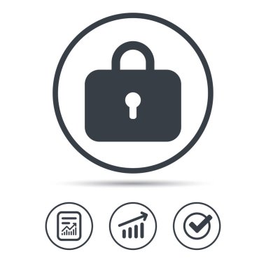 Kilit simgesi. Gizlilik soyunma işareti.