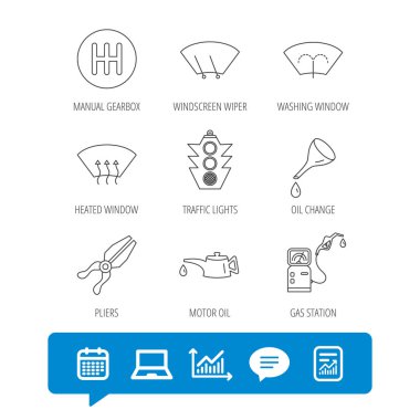 Motor yağı değiştirmek, trafik ışıkları ve pense.