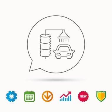 Otomatik carwash simgesi. Temizleme İstasyonu işareti.