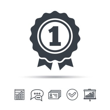 Ödül madalya simgesi. Kazanan amblemi işareti.