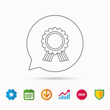 Ödül madalya simgesi. Galibi başarı işareti.