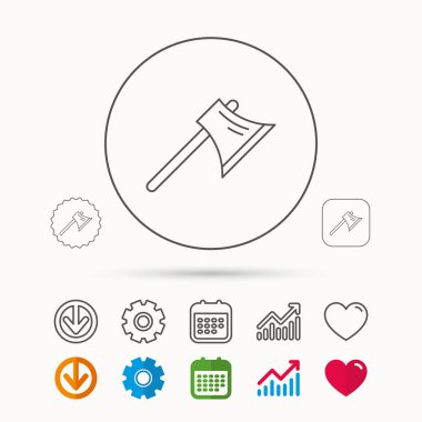 Balta simgesi. İşçi ekipman işareti.