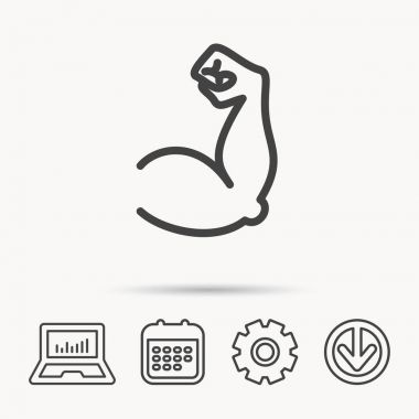 Pazı kas simgesi. Vücut geliştirmeci güçlü kol işareti.