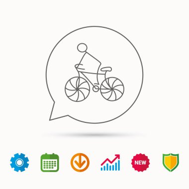 Bisikleti spor idolü. Bisiklet Yarışı işareti.