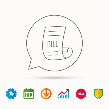 Bill simgesi. Belge işareti ödemek.