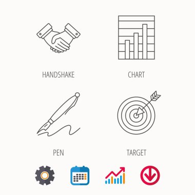 El sıkışma, graph grafikleri ve hedef simgeler.