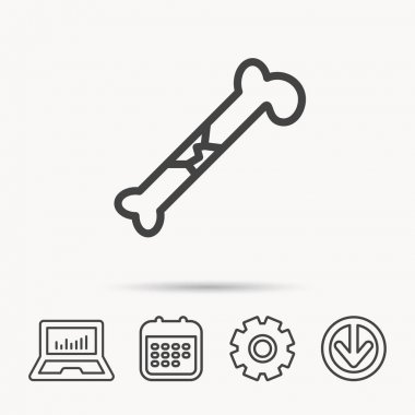 Kemik kırığı simgesi. Travmatoloji işareti.