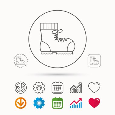 Önyükleme simgesi. Yürüyüş ya da iş ayakkabı işareti.