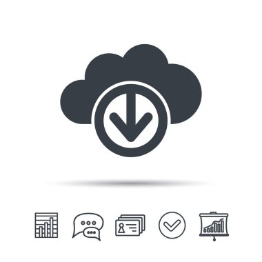 Bulut simgesinden indirin. Veri depolama işareti.