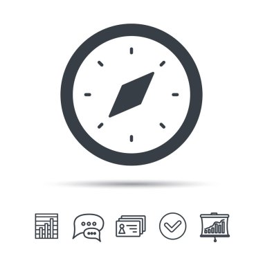 Pusula simgesini. Navigasyon cihazı işareti.