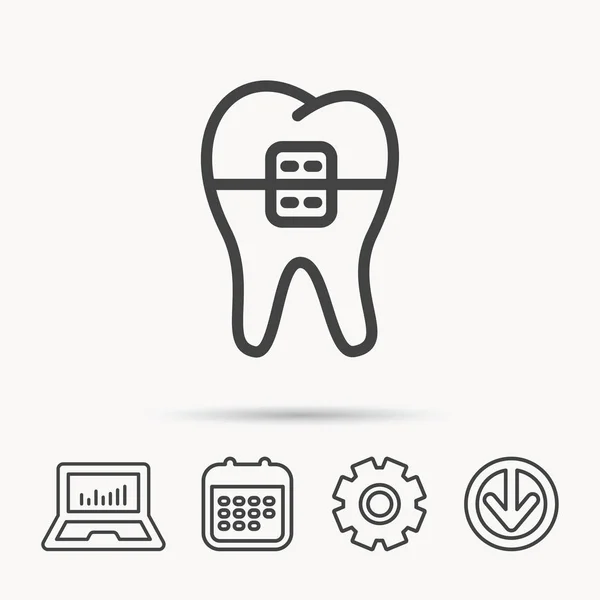 Icono de frenos dentales. Signo de salud dental . — Archivo Imágenes Vectoriales