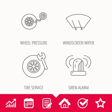 Tekerlek basınç, lastik Servisi ve siren çalar.