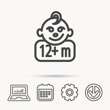 Bebek yüz simgesi. Yeni doğan çocuk işareti.