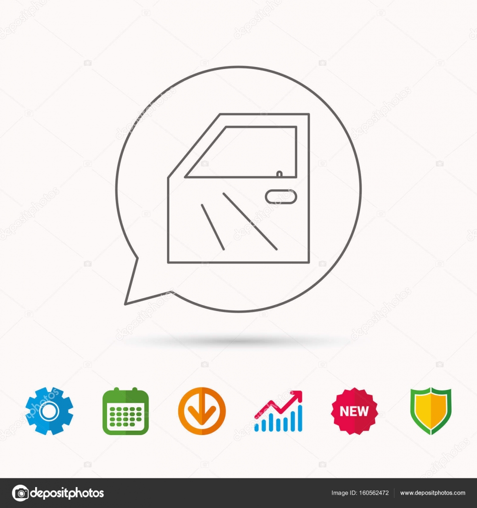 Car Door Icon Automobile Lock Sign Stock Vector C Tanyastock
