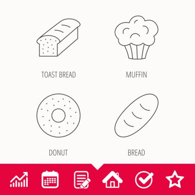 Çörek, çörek ve tost ekmeği simgeleri.