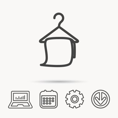 Banyo Havlu simgesi. Temizlik hizmeti işareti.