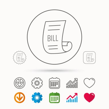 Bill simgesi. Belge işareti ödemek.