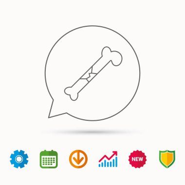 Kemik kırığı simgesi. Travmatoloji işareti.