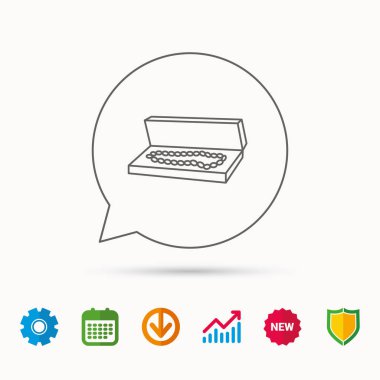 Takı kutusu simgesi. Lüks değerli işareti.