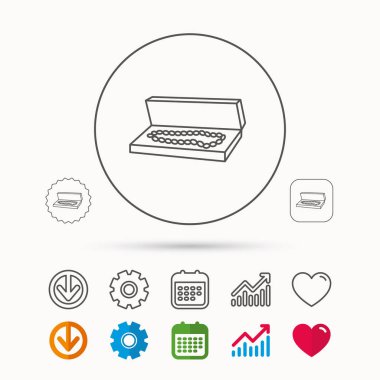 Takı kutusu simgesi. Lüks değerli işareti.