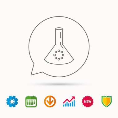 Laboratuvar ampul veya ölçek simgesi. Kimya işareti.