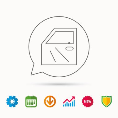 Araba kapısı simgesi. Otomobil kilit işareti.