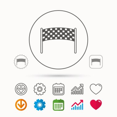 Denetim noktası simgesini bitirme. Maraton afiş işareti.