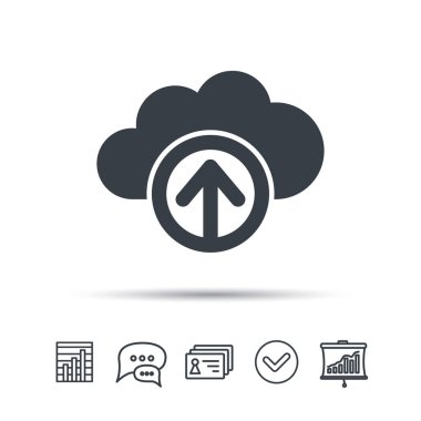 Bulut simgesinden yükleyin. Veri depolama işareti.