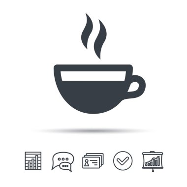 Kahve fincanı simge. Sıcak çay içmek işareti.