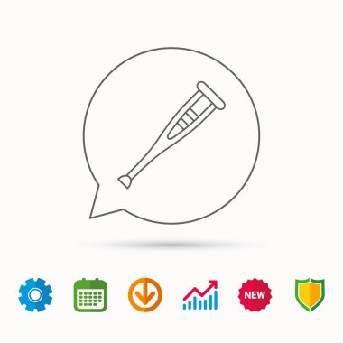 Koltuk değneği simgesi. Ortopedik tedavi işareti.