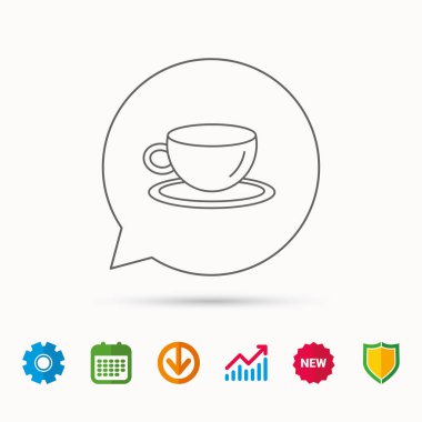 Kahve fincanı simge. Çay veya sıcak bir içecek işareti.