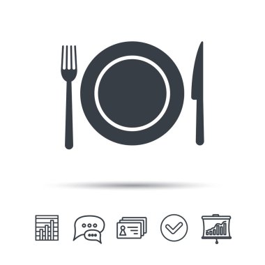 Tabak, çatal ve bıçak simgeler. Çatal bıçak takımı işareti.