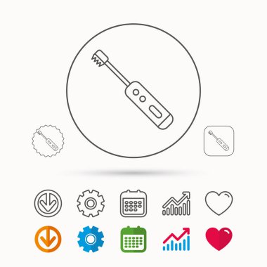 Elektrikli diş fırçası simgesi. Diş işareti Temizleme.