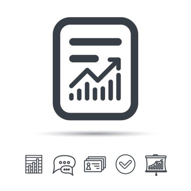 Rapor dosya simgesi. Belge sayfası istatistikleri ile.