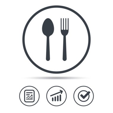 Gıda simgeler. Çatal ve kaşık işareti.