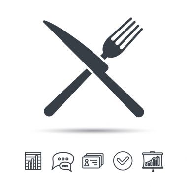 Çatal ve bıçak simgeler. Çatal bıçak takımı işareti.