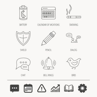 Pil, kalem ve Koruma Kalkanı simgeleri.