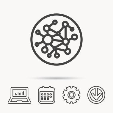 Küresel ağ kutsal kişilerin resmi. Sosyal bağlantılar işareti.