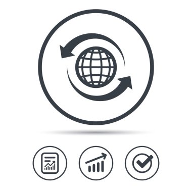 Küre simgesi. Dünya ya da Internet işareti.