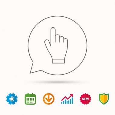 El simgesini tıklatın. Basın veya itme işaretçi işaret.