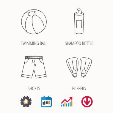 Palet, top ve gövdeleri simgeler Yüzme.