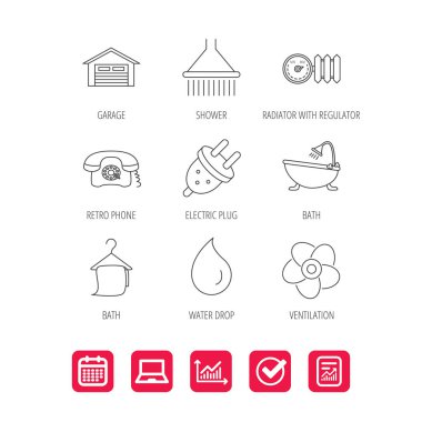 Havalandırma, ısı radyatör ve elektrik fişi.