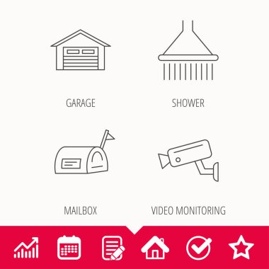 Posta kutusu, video izleme ve garaj simgeler.