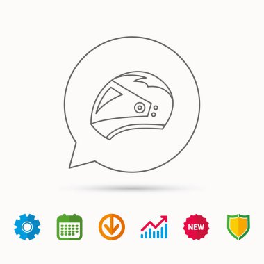 Motosiklet kask simgesi. Bisikleti spor işareti.