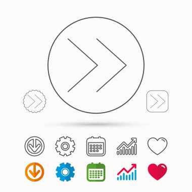 Sonraki ok simgesi. İleri işareti.