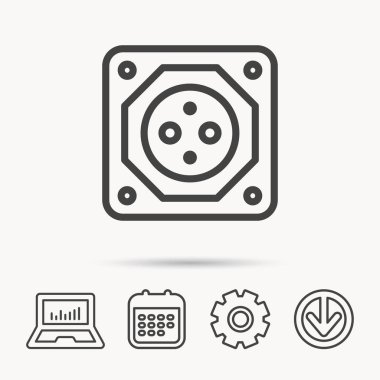 Avrupa soket simgesi. Elektrik güç adaptörü.