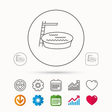 Yüzme Havuzu simgesi. Su işareti atlama.