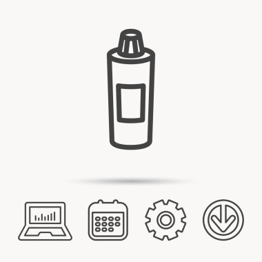 Şampuan şişesi simgesi. Sıvı sabun işareti.